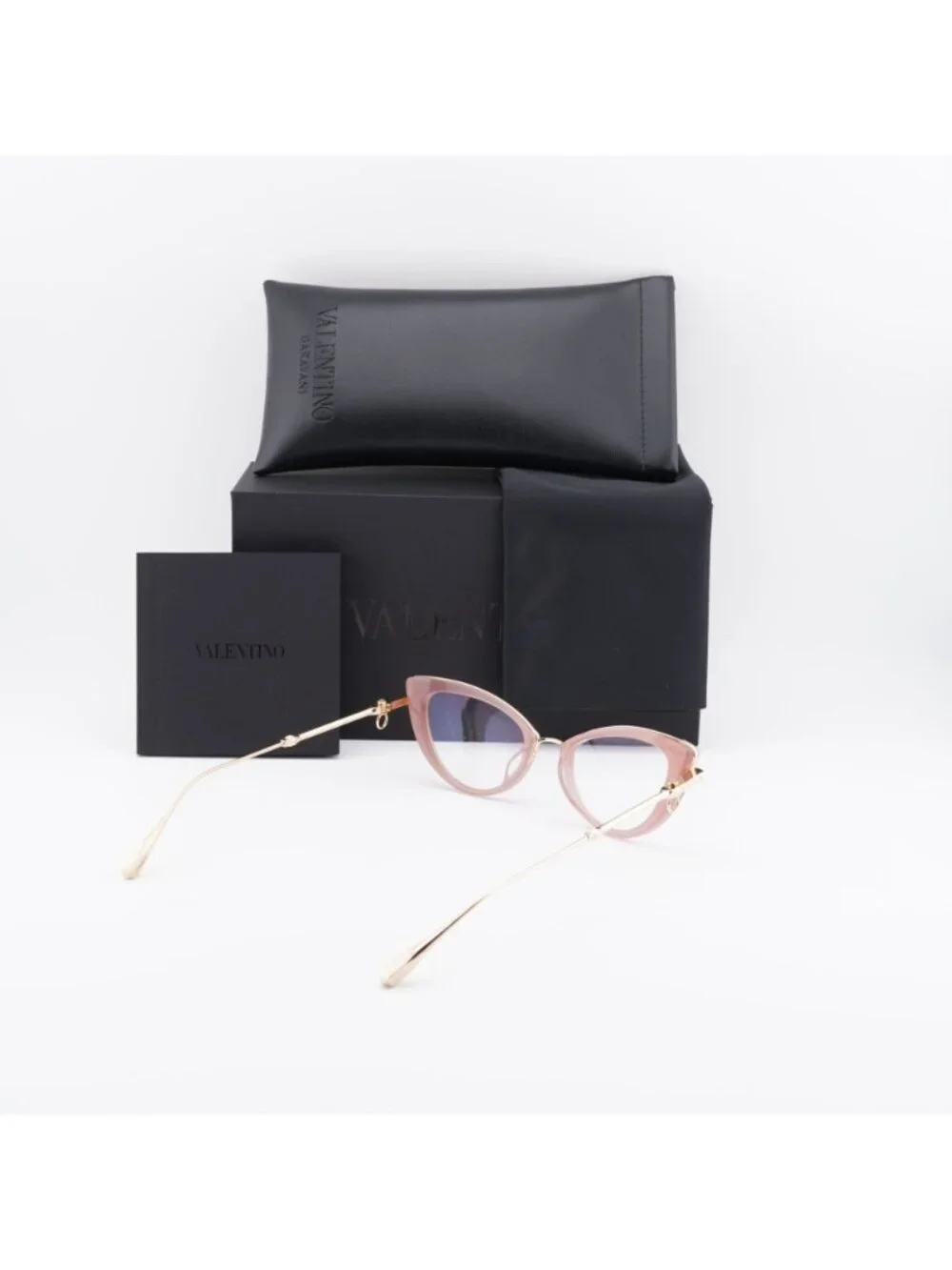 Valentino V-DAYDREAM VLX-123B-CH Eyeglasses Gold 51mm Cat Eye Frame with Chain
